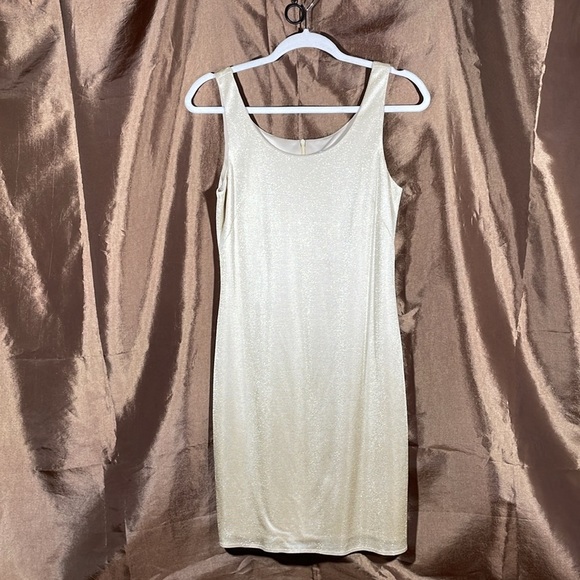 KENAR gold sparkle dress plus jacket - Picture 3 of 8